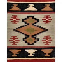 Budhrajrugs Red & Grey Geometric Woven Rectangular Dhurrie image 2