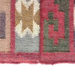 Budhrajrugs Red & Grey Geometric Woven Rectangular Dhurrie image 2