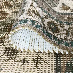 SAJAVAT Green & Beige Floral Patterned Hand Woven Rectangular Dhurrie image 2