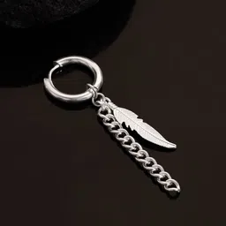 The Roadster Lifestyle Co. Men Rhodium-Plated Hoop Earrings-10