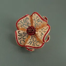 SOHI Gold Plated Stone Work Flower Ring-30
