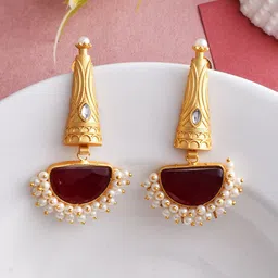 Silvermerc Designs Gold Plated Contemporary Drop Earrings-image-40