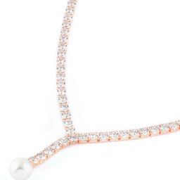 AMI Rose Gold-Plated CZ-Studded & Beaded Necklace and Earrings image 3