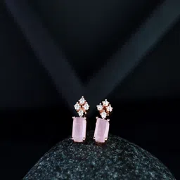 I Jewels Rose Gold-Plated Contemporary Studs Earrings-image-88