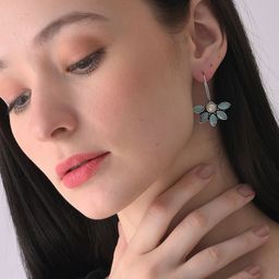 SOHI Silver-Plated Floral Drop Earrings-2