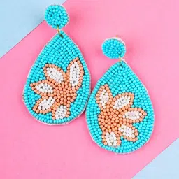 Crunchy Fashion Artificial Beads Oval Drop Earrings-53