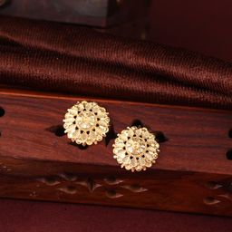 MEENAZ Gold-Plated Floral Drop Earrings-21