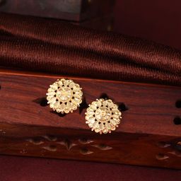 MEENAZ Gold-Plated Floral Studs Earrings-image-54