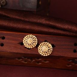 MEENAZ Gold-Plated Floral Studs Earrings-15