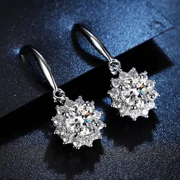 Jewels Galaxy Silver-Plated Floral Crystal-Studded Anti-Tarnish Drop Earrings-picture-44