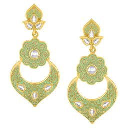 Alamod Gold-Plated Floral Drop Earrings-0
