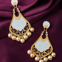 CELEBRAVO Brass-Plated Floral Drop Earrings-image-94