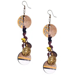 AAKRITI ART CREATIONS Brass-Plated Wooden Drop Earrings-picture-53