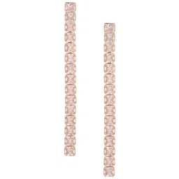 Efulgenz Rose Gold Contemporary Drop Earrings-image-4