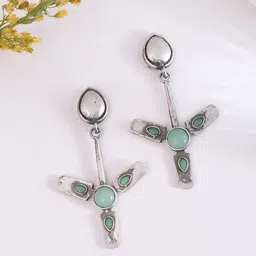 DASTOOR Silver-Plated Contemporary Drop Earrings-19