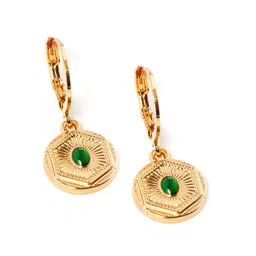 Accessorize London Women Mini Coin Gem Hoops Earring-25