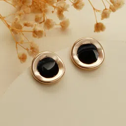 PRITA BY PRIYAASI Rose Gold-Plated Contemporary Studs Earrings-7