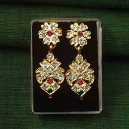 PINAAKA DARINI 1 Gram Gold-Plated Contemporary Drop Earrings-image-98