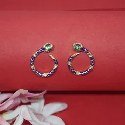 Niscka Gold-Plated Animal Shaped Half Hoop Earrings-75
