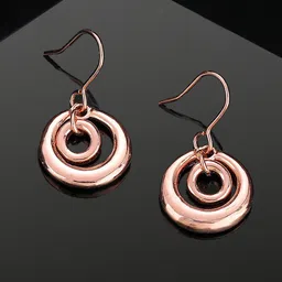 Estele Rose Gold-Plated Circular Drop Earrings-40