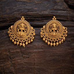 Kushal's Fashion Jewellery Gold-Plated Circular Studs Earrings-image-59