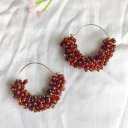 Crunchy Fashion Gold-Plated Circular Hoop Earrings-image-58