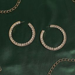 SOHI Gold-Plated Circular Hoop Earrings-16