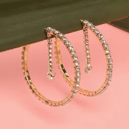 SOHI Gold-Plated Circular Hoop Earrings-15