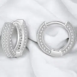 Designs & You Silver-Plated Circular Hoop Earrings-23