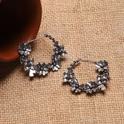 Sangria Silver Plated Hoop Earrings-2