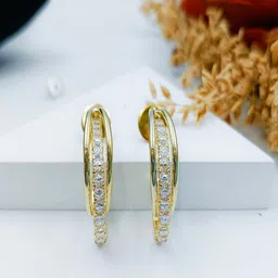 Manikya Gold-Plated CZ Anti Tarnish Half Hoop Earrings-image-97