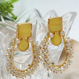 Ozanoo Gold-Plated Contemporary Drop Earrings-image-62