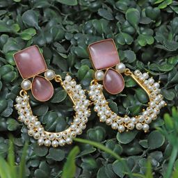 Ozanoo Gold-Plated Floral Drop Earrings-59