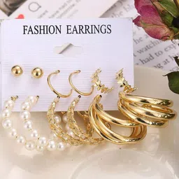 Pinapes Set Of 12 Gold-Plated Geometric Studs Earrings-29