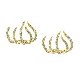 FIMBUL Stainless Steel Gold Plated Studs Earrings-27