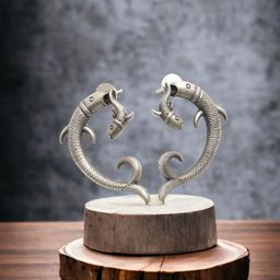 Ozanoo Silver-Plated Cute Fish Mother Daughter Duo Studd Earrings-44
