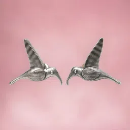 Ozanoo Silver-Plated Contemporary Studs Earrings-16