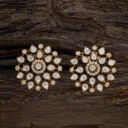 Kushal's Fashion Jewellery Floral Artificial Stones Studded Studs Earrings-image-4