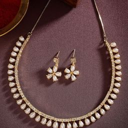 Anouk Gold-Plated AD-Studded Necklace & Earrings-7