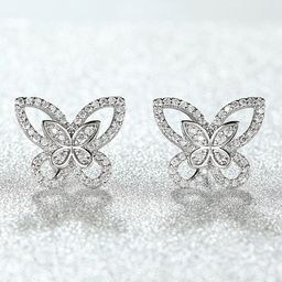 Jewels Galaxy Silver-Plated American Diamond Studs Earrings-40