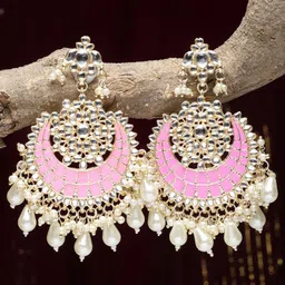Kennice Gold-Plated Crescent Shaped Chandbalis Earrings-14