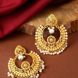 CELEBRAVO Brass-Plated Crescent Shaped Chandbalis-1