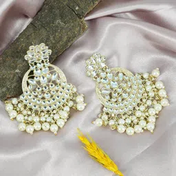 GRIIHAM Gold-Plated Contemporary Chandbalis Earrings-35