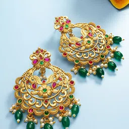 aadita Gold-Plated Stone Studded Chandbalis-picture-22