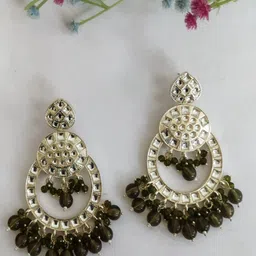 Crunchy Fashion Gold Plated Beaded Chandbalis-image-9