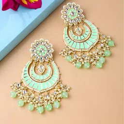 Yellow Chimes Gold-Plated Contemporary Chandbalis Earrings-image-63