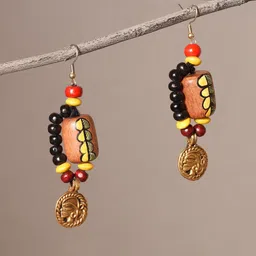 AAKRITI ART CREATIONS Brass-Plated Beaded Classic Drop Earrings-image-40