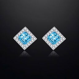 Designs & You Silver-Plated Cubic Zirconia Square Studs Earrings-29