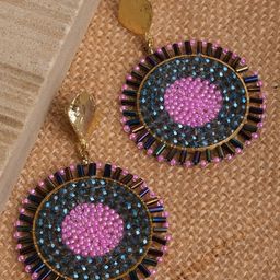 XPNSV Beaded Dangler Drop Earrings-46
