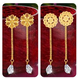 Vighnaharta Set Of 2 Gold-Plated Drop Earrings-15